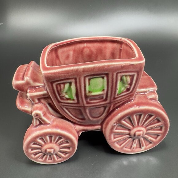 1960s Stagecoach Planter Container Figural Ceramic Whimsical Made in Japan VTG - Picture 11 of 11